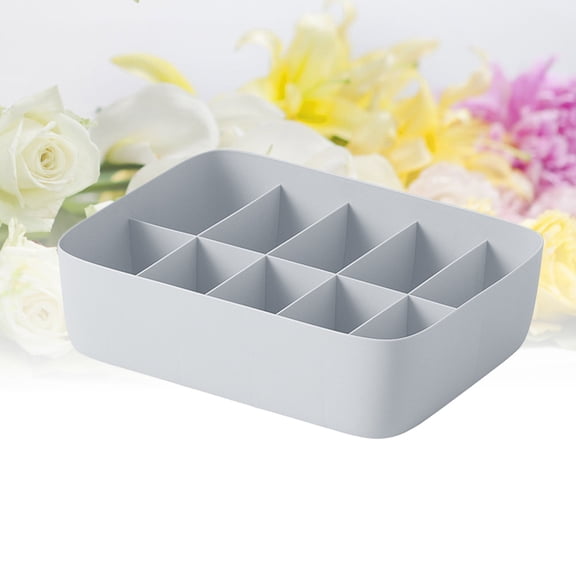DINHEAROM Socks Organizer Bin Underwear Storage Box Grey PP Plastic 1Pcs