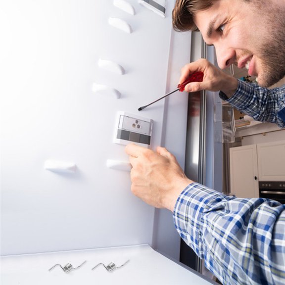 MLINS HOMEMAXS 4pcs Refrigerator Door Divider Spring Steel Springs for Vertical Beam Door Stopper Fridge Door Spring Accessories