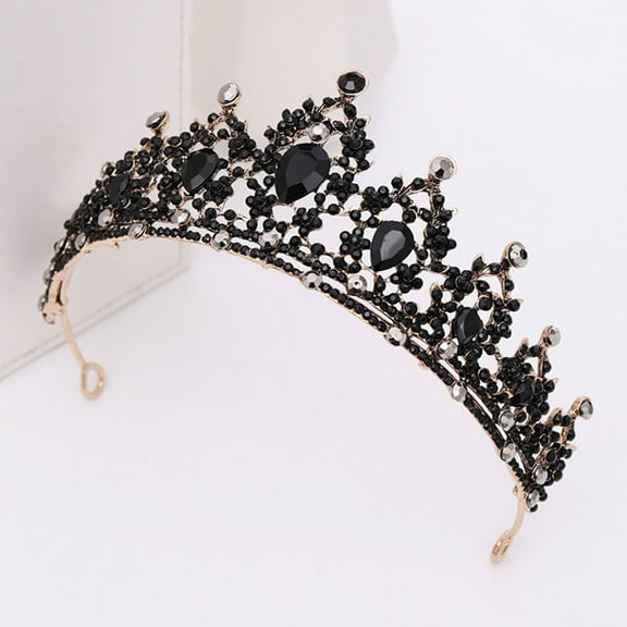MLINS HOMEMAXS Vintage Crown for Women with Crystal Decor Wedding Bridal Crown and Photo Prop 1 Set