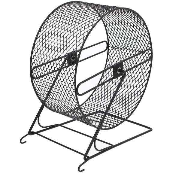 MLINS Hamster Exercise Wheel for Pet Use Sturdy Iron Material Silent Black 10.5 Inches