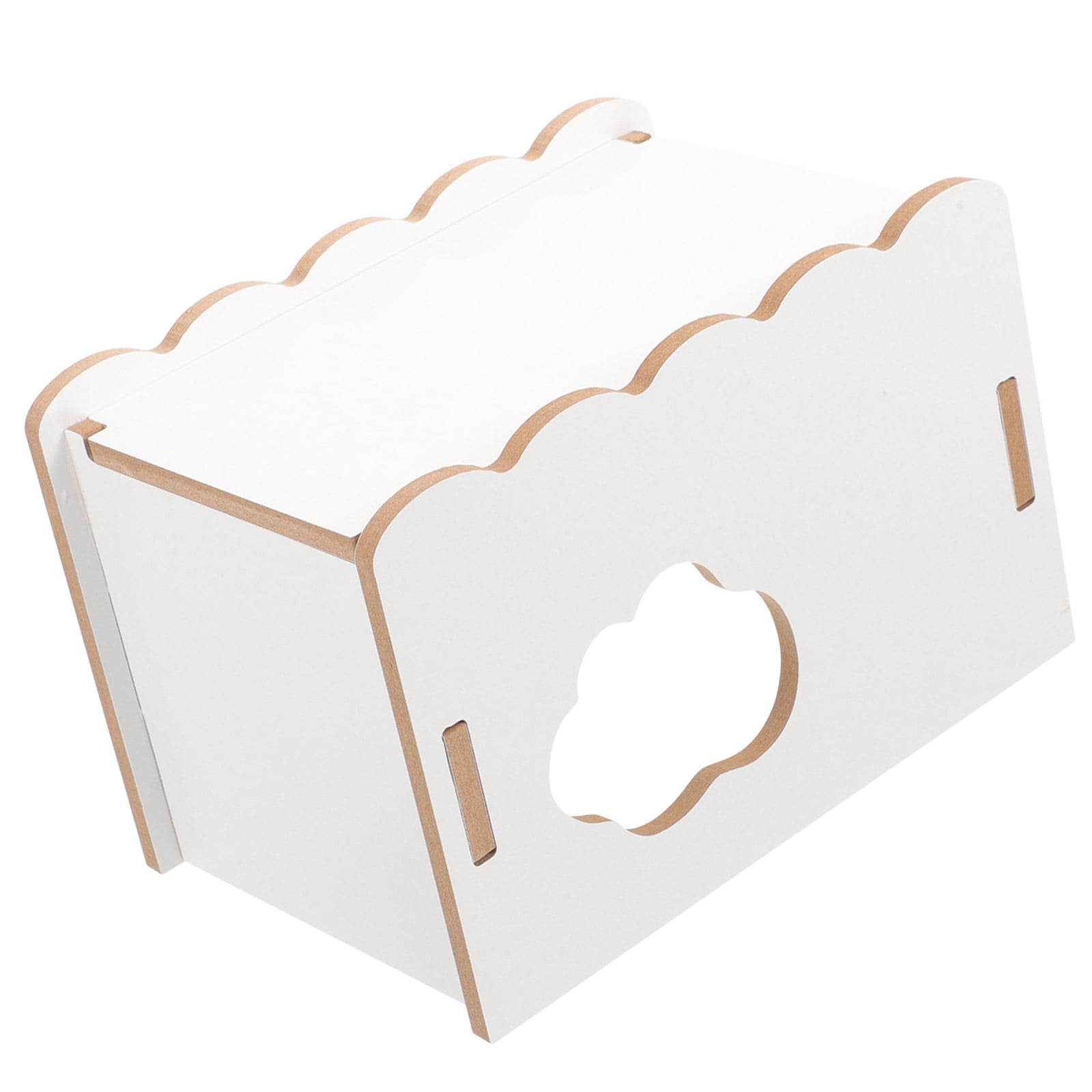 View of MLINS Hamster Hideout House Feeder Ferret Tiny Houses Guinea Pig White ...