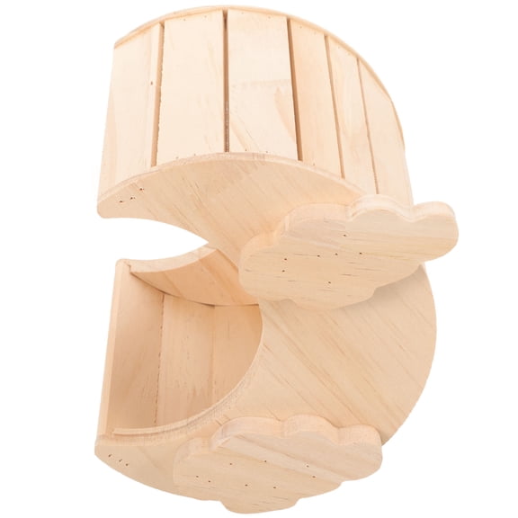 MLINS Hamster Wooden House Chinchilla Cage Hideout Chinchilla Moon Shaped Hut House Rat Hideout