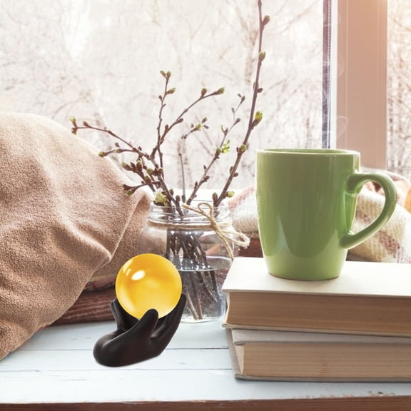 MLINS Hand Shaped Crystal Display Stand Holder Resin Sphere Stone Support Quartz Orb Holder Egg Base Powder Puff Storage Rack For Home Office Bookself Coffee