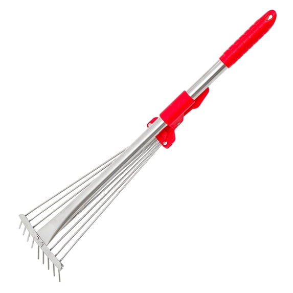 MLINS Retractable Handheld Garden Rake for Leaf Cleaning, Lightweight and Convenient Garden Tool for Yard and Lawn Care