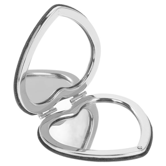 MLINS Handheld Small Mini Pocket Mirror Travel Miss 7.50X7.00X1.00CM Silver