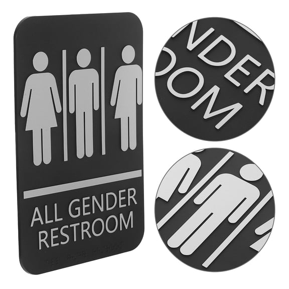 MLINS Hanging Bathroom Signs for Home Door Men and Women Man Black