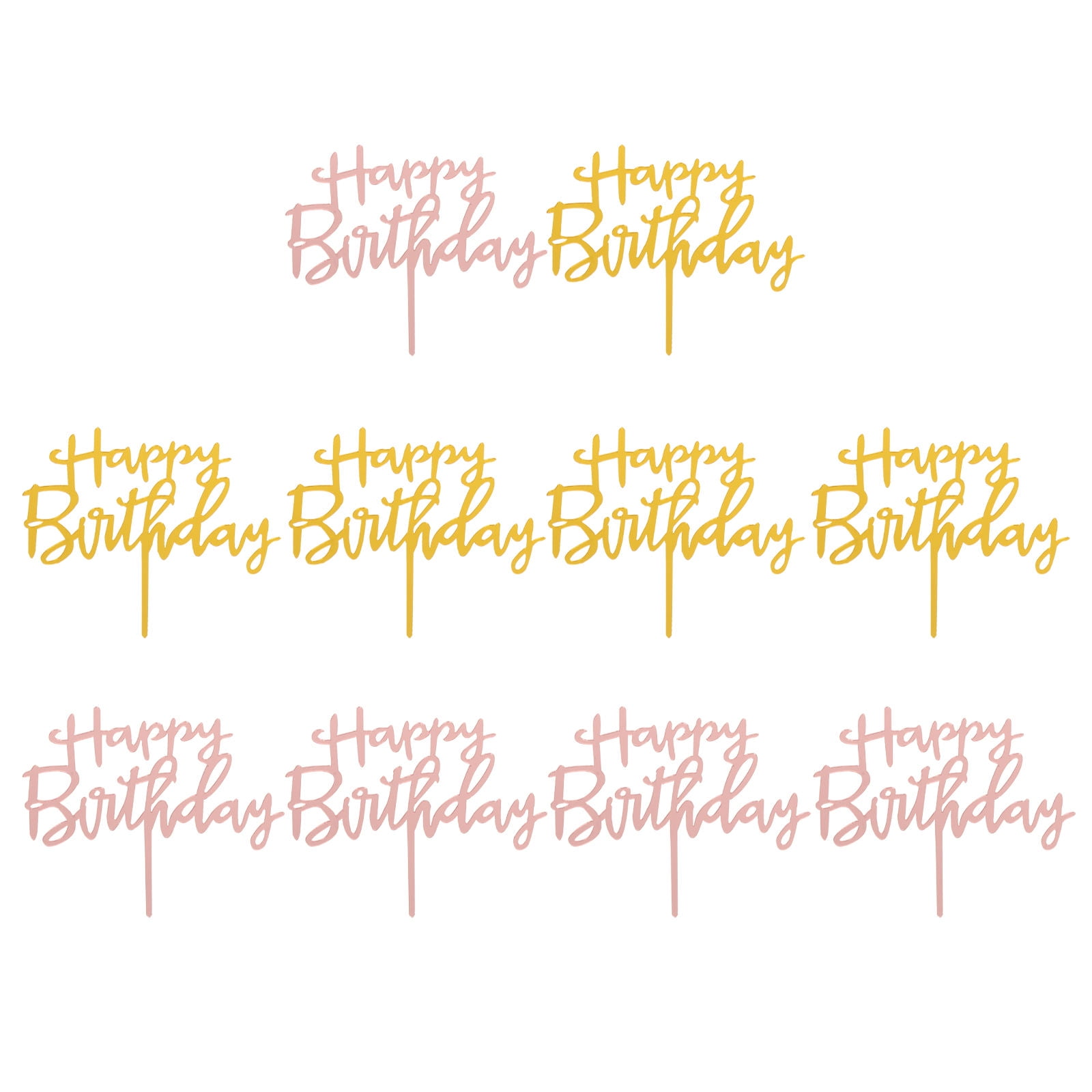 MLINS Happy Birthday Cake Toppers with Bright Colors and Delicate ...