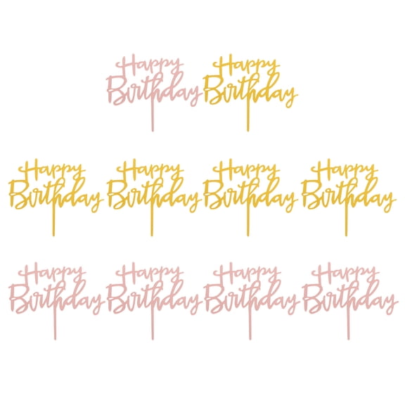 MLINS Happy Birthday Cake Toppers with Bright Colors and Delicate Details for plastic Assorted Color