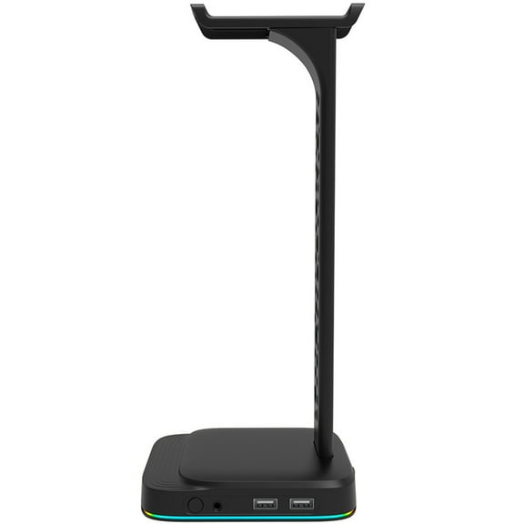 PTOOTP Gaming Headset Stand USB Charger Rgb Light ABS Material Storage Black