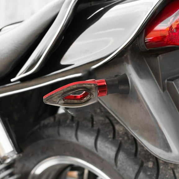 MLINS Heart Shaped LED Motorcycle Turn Signals with Bright Red Lights for Enhanced Safety and Style ABS Material Fits Most Bikes 2 Pcs