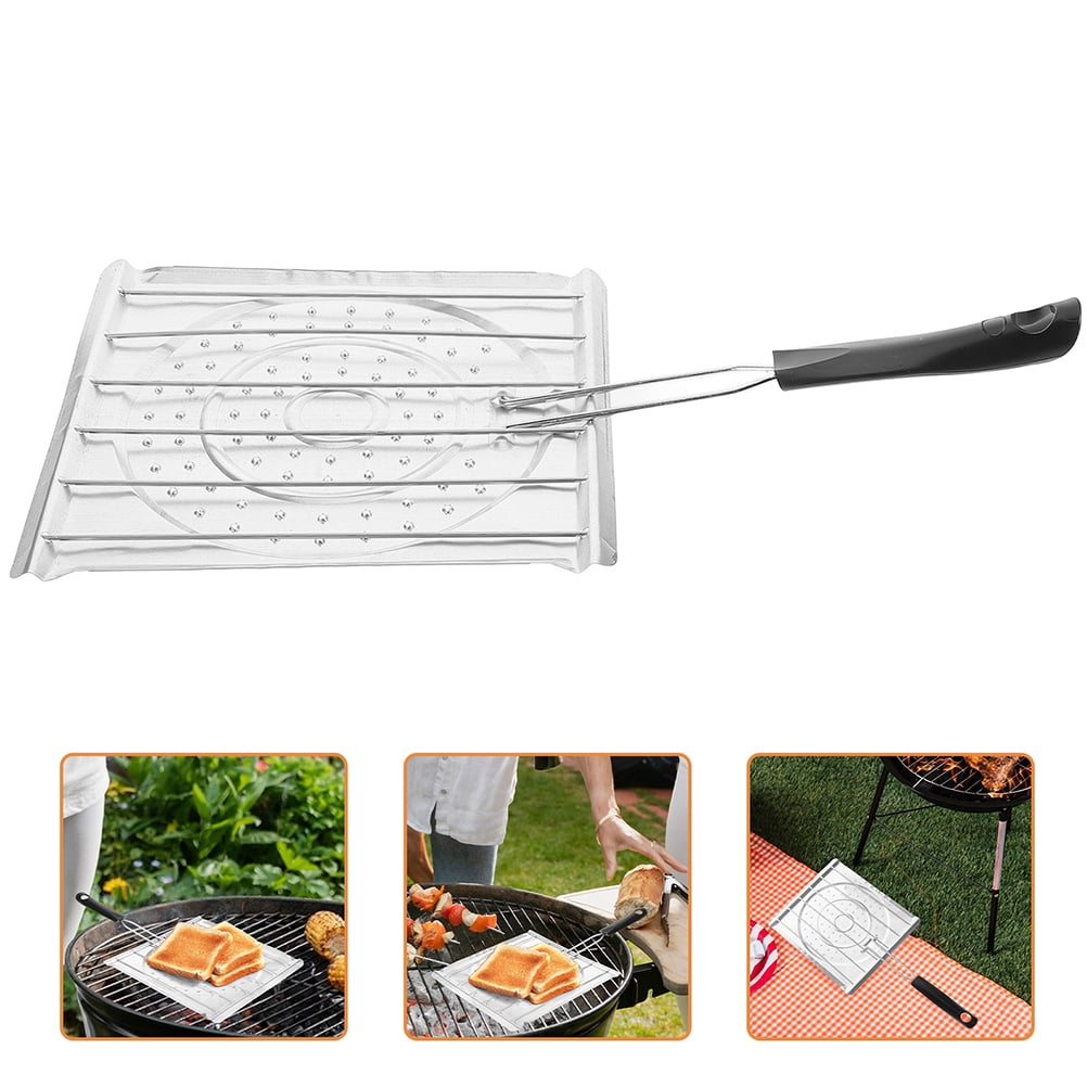 DINHEAROM Camping Stove Toaster Barbecue Grill Tray Black Plastic 2Pcs ...