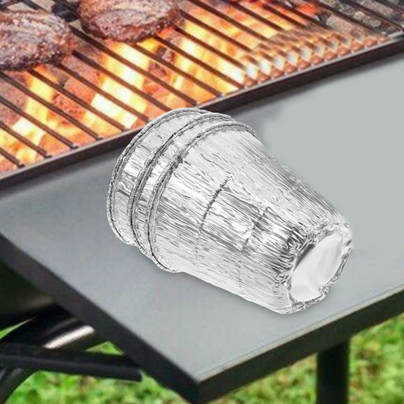 MLINS Hemoton 5pcs Aluminum Foil Disposable Grill Toppers for Grease Disposal and BBQ Preparation in Outdoor Grilling