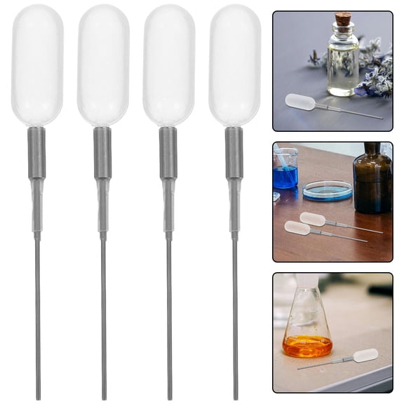 MLINS Hemoton Essential Oil Dropper Pipettes for Liquid Transfer 4pcs Clear Plastic Multi Use
