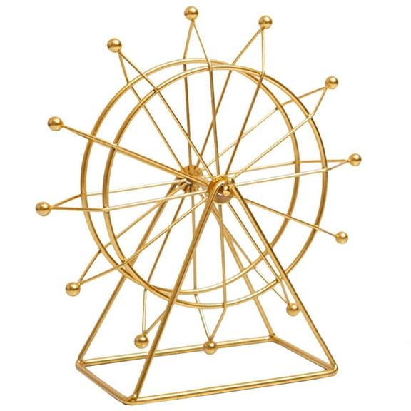 OHOIOLLA Ferris Wheel Model 1Pcs Iron 23X8.7X3.5in Golden For Living Room Home Decoration