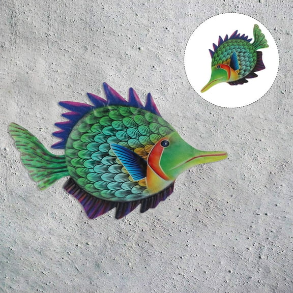 MLINS Home Fish Wall Ornament Iron Metal Wall Hanging Wall Art Decor Adornment