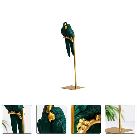 MLINS Green Home Hanging Parrot Sculpture Couple, Decorative Parrot Figurines for , 38x10cm Wall Art