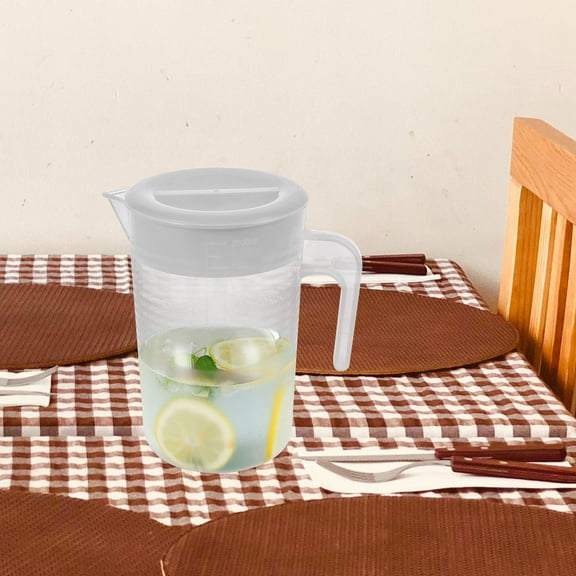 DINHEAROM Large Capacity Water Pitcher White PP 1Pcs 8.1X5.1X8.7In