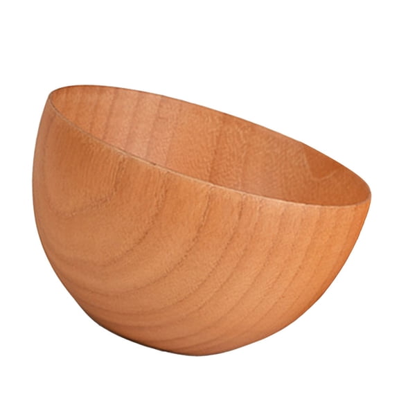DINHEAROM Wood Rice Bowl Japanese Style Natural Kitchenware Tableware 1Pcs 3.9X3.9X2.6In