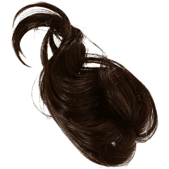 MLINS Human Hair Clip in Extensions Bun Messy Ponytail Light Brown