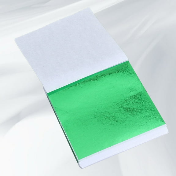 MLINS Imitation Foil Paper Sheets for Art Crafts and Makeup 50 Pieces Green 8x8.5cm