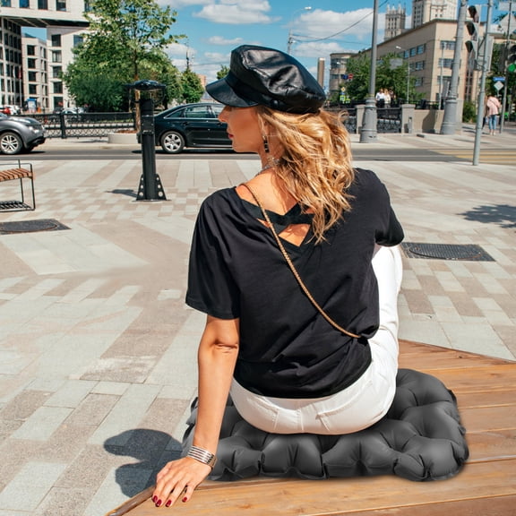 MLINS Inflatable Seat Cushion Portable Comfortable Seat Cushion Hiking Sitting Pad Air Travel Sitting Support With Storage Pouch