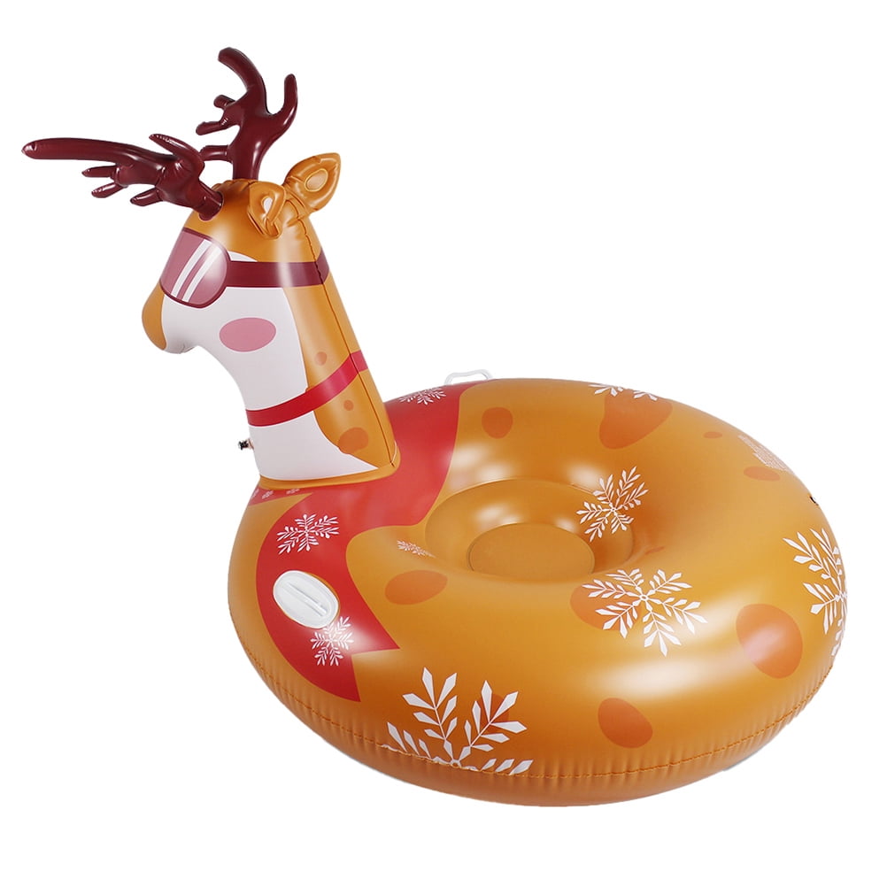 MLINS Inflatable Ski Ring Tub Kids Snow Tube Adults Sled Child Brown