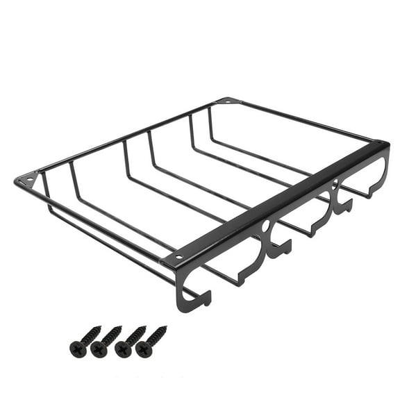 MLINS Iron Goblet Holder Glass Draining Rack Drink Single Decor Black