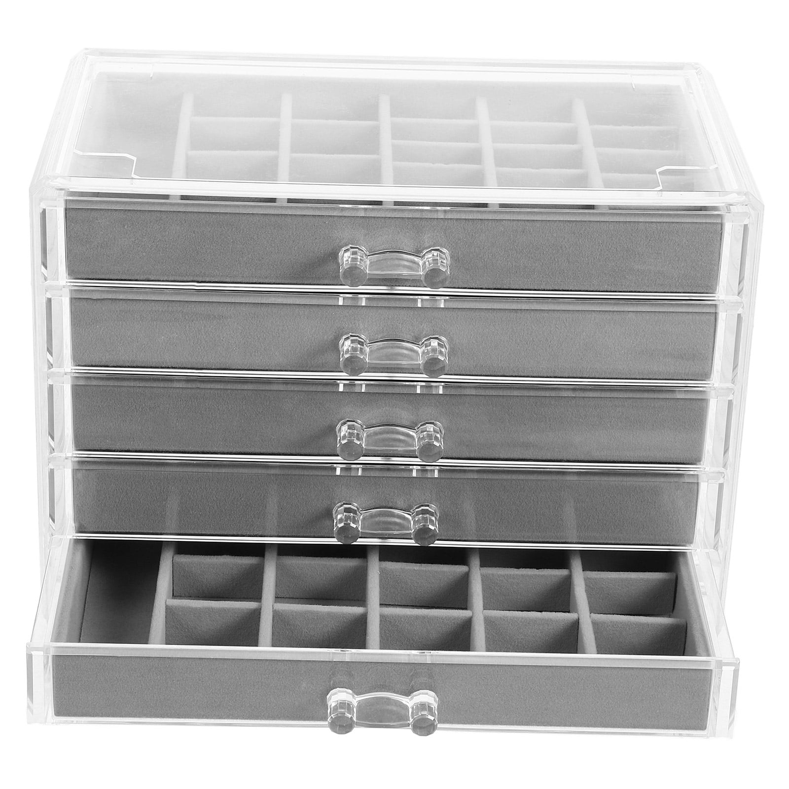 MLINS Jewelry Box With 5 Drawers Velvet Earring Holder Organizer ...