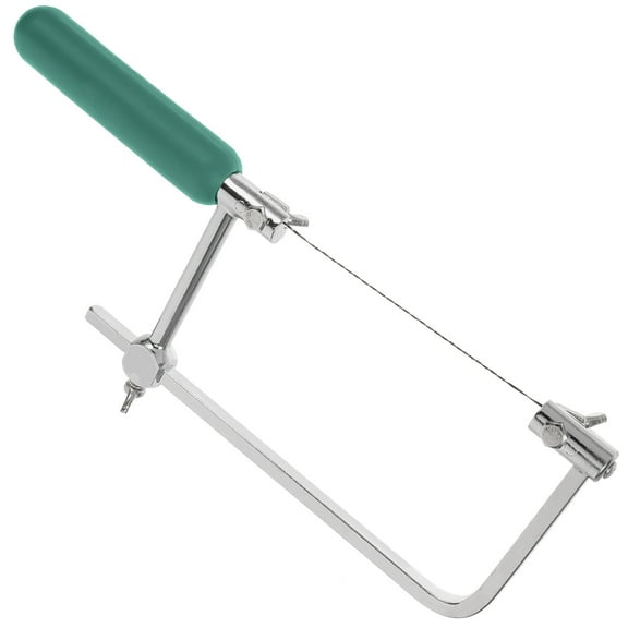 PTOOTP Compact U-Shape Hacksaw with Green Steel Blade for Precise Woodworking and Cutting Tasks