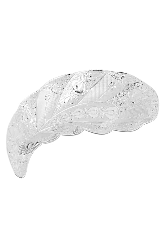 Plated Silver Leaf Shape Ring Dish Vintage Style Decorative Trinket Tray for Home Storage