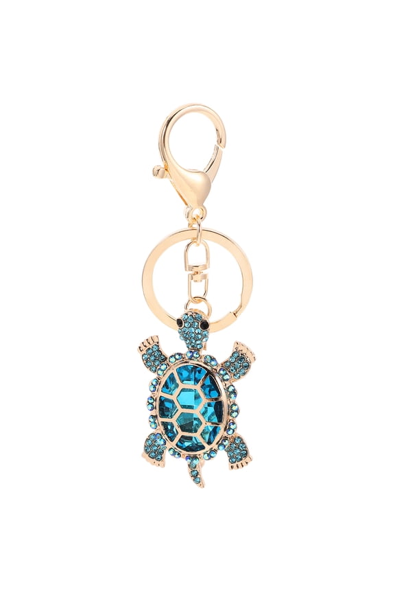 Cute Turtle Design Keychain Rhinestone 1Set 4.3X1.6X0.8In