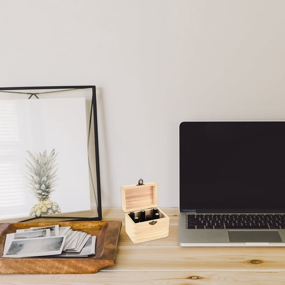 MLINS Khaki Essential Oil Storage Box with 6 Slots for Bottles Made of PP Lightweight and High Quality