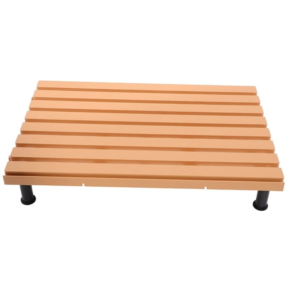 MLINS Khaki Plastic Food Display Pallets with Support Legs for Supermarket Refrigerators and Home Use 23.5 x 15.5 x 1.5 Inches