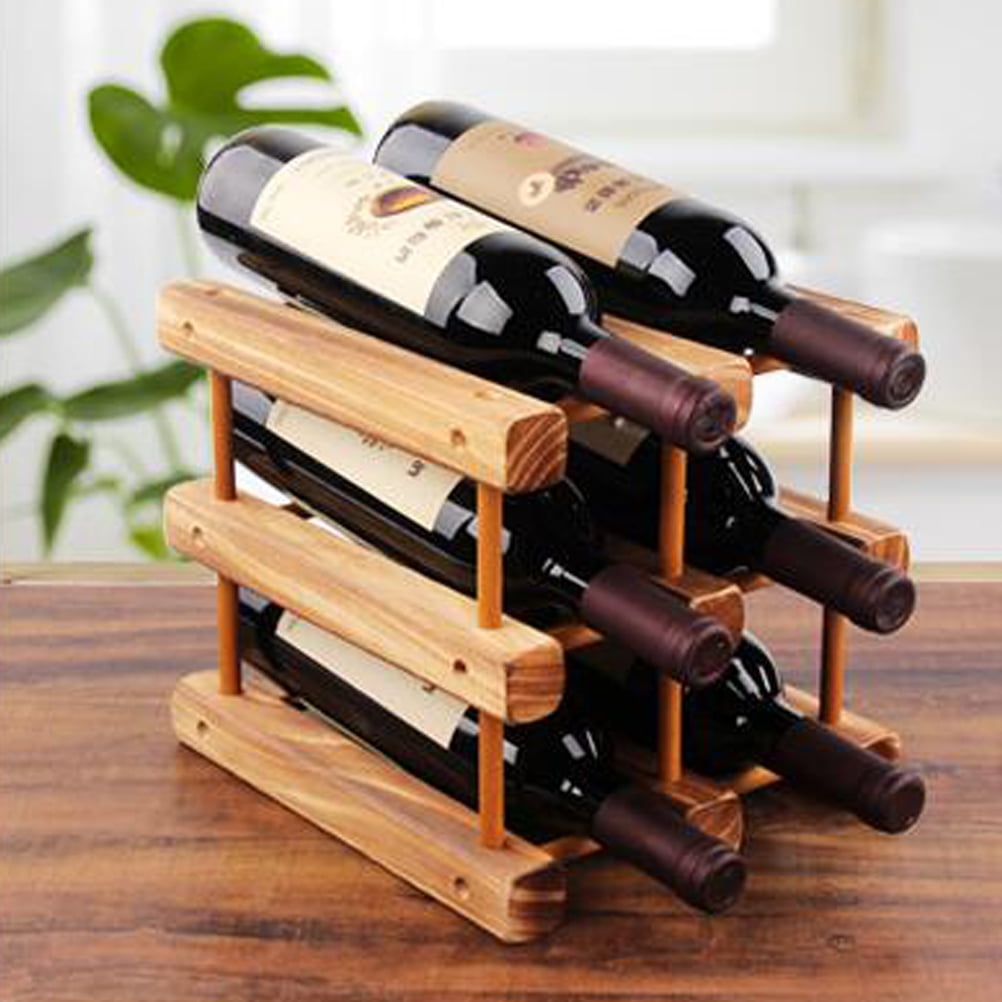 MLINS Khaki Synthetic Wood Wine Rack for Wine Bottle Storage ...