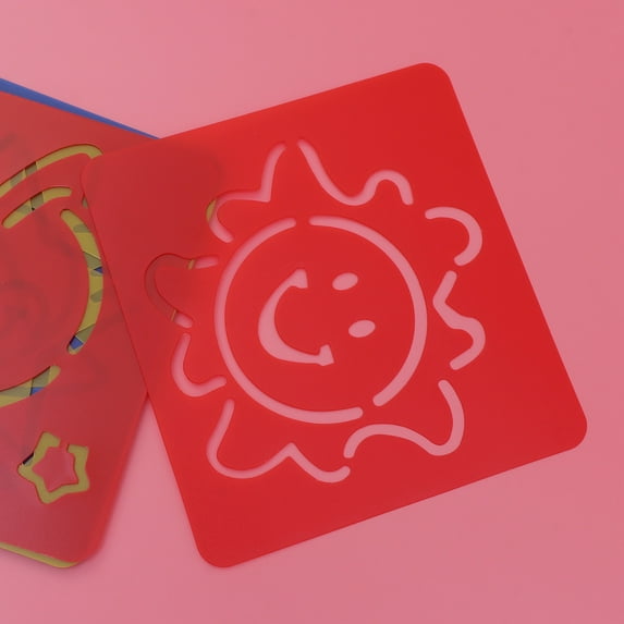 MLINS Kids Craft Stencil Kit with 12PCS Durable Templates for Creative Drawing and Coloring Assorted Color