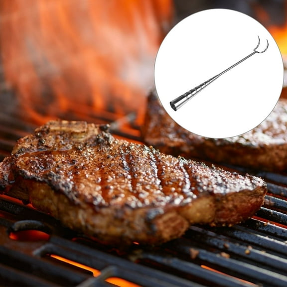 MLINS Kitchen Gadget Barbecue Hook Grill Spatula for Outdoor Silver