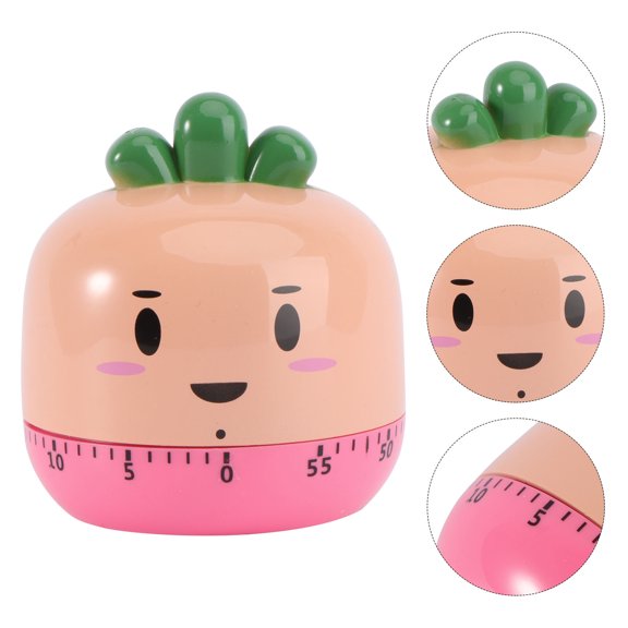 MLINS Kitchen Timer with Cartoon Appearance Made of Plastic and Metal Orange Color Perfect for Cooking Study Fitness Use 1Pc