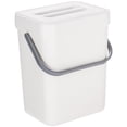 thumbnail image 1 of DINHEAROM Wall-mounted Hanging Trash Can Plastic White 1Set 9.6x7.5in, 1 of 8