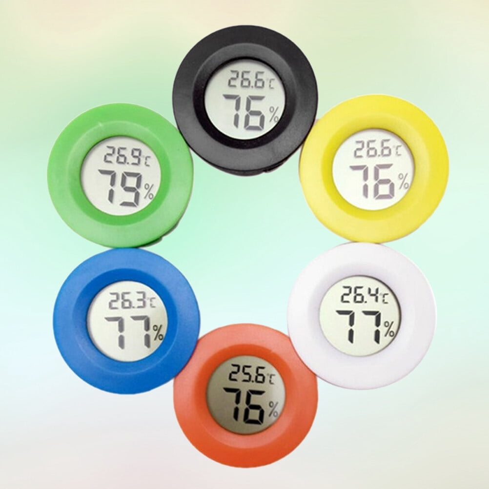 MLINS LCD Round Shape Mini Humidity Temperature Meter Hygrometer Room ...
