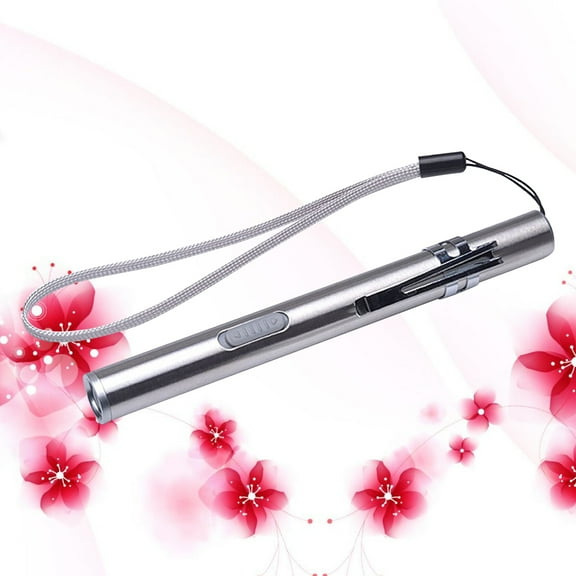 MLINS LED Flashlight Patrol Flashlight USB Rechargeable Flashlight Nurse Silver