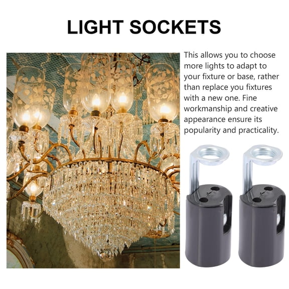 FELTECHELECTR Candle Lamp Base Socket Iron 9Pcs 2.08X0.83X0.83in