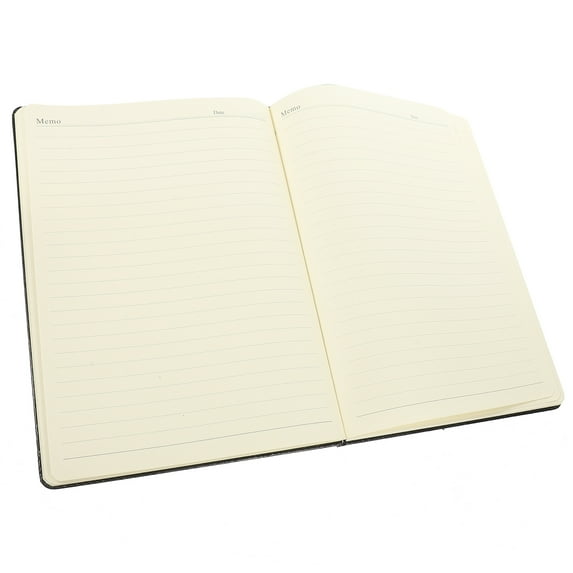 MLINS Large A4 Notebook Business Simple Office Notepad Black 96 Photos/192 Pages Portfolio for Men Work