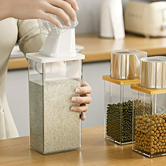 MLINS Large Opening Miscellaneous Grain Tank Storage Jars Rice Containers with Lids Transparent