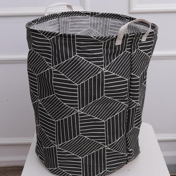 MLINS Laundry Storage Basket Bin Hamper Collapsible Clothes Black