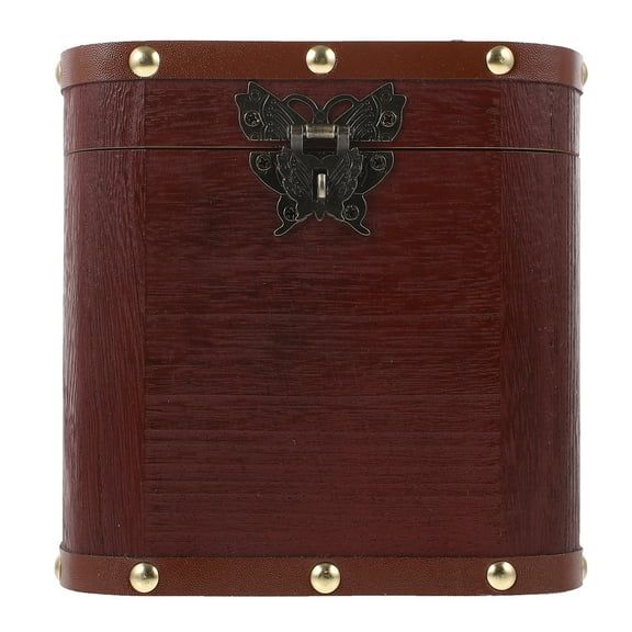 MLINS  Lid Wooden Lockable Children's Piggy Bank Financial Box Retro Mother Treasure