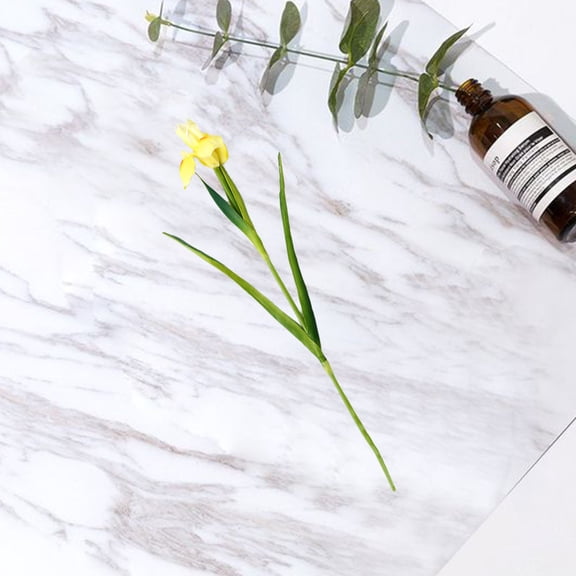 MLINS Lifelike Artificial Iris Flower in Yellow Color for Wedding Decoration Home Use Made of Ecofriendly PU Material 1Pc