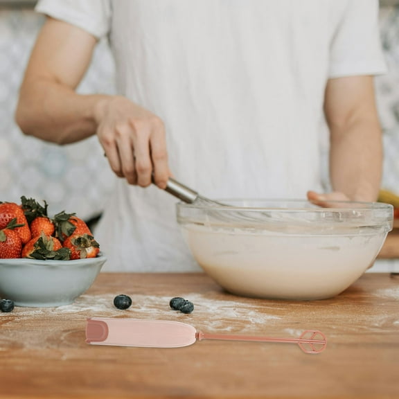 MLINS Light Brown Handheld Electric Mixer for Infant Formula and Drinks Easy Clean PP Material 2 AA Batteries Required