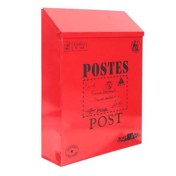 MLINS Lockable Suggestion Box Retro Mailbox Office 29X22CM Red