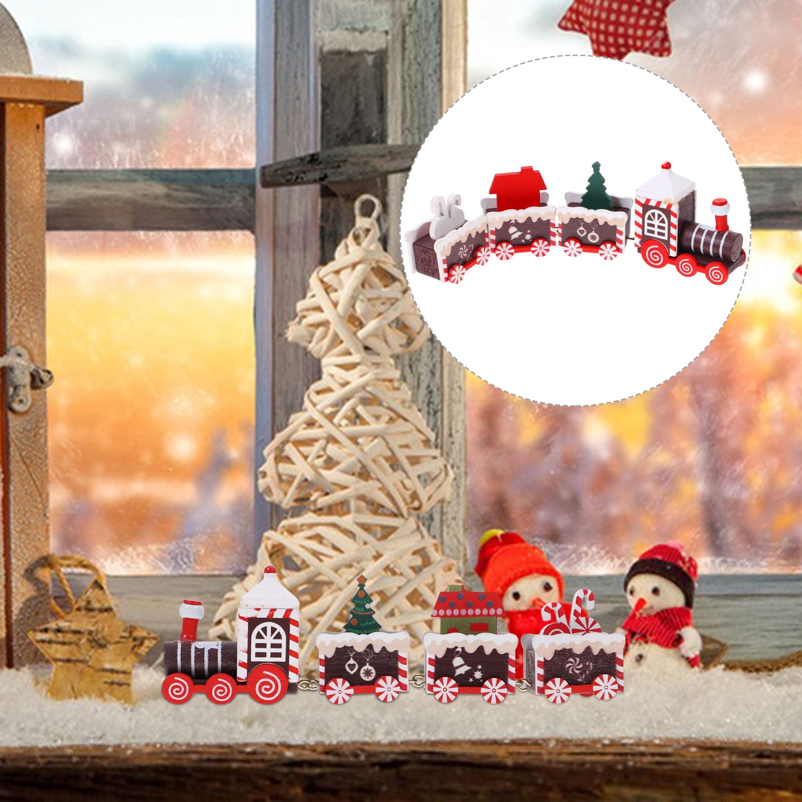 Exploded Train Decor GAXIRE Retro Train Party Supplies Unfinished Wood Train Decoration ...