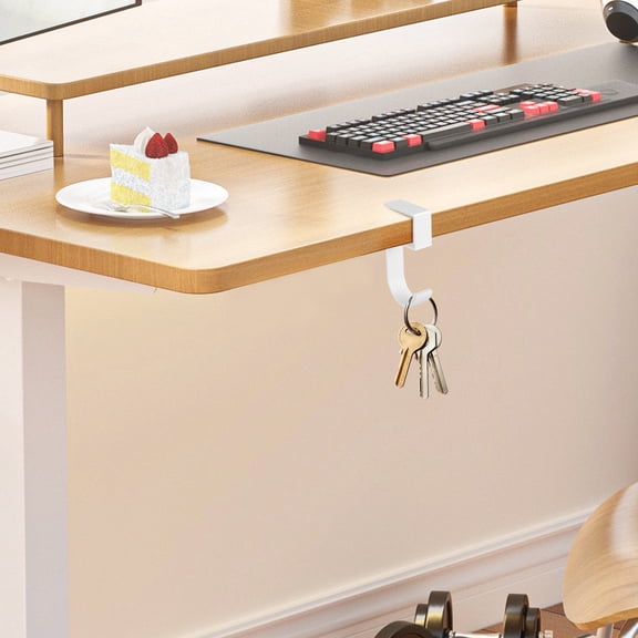 MLINS MLINS 4 Pcs Headrest Table Hook for Office 10.00X4.85X4.85CM White
